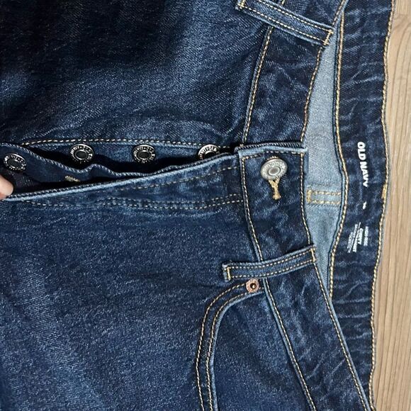 Old Navy High-Waisted Secret-Smooth Pockets O.G. Straight Raw Hem Jeans Size 16 - Picture 5 of 12